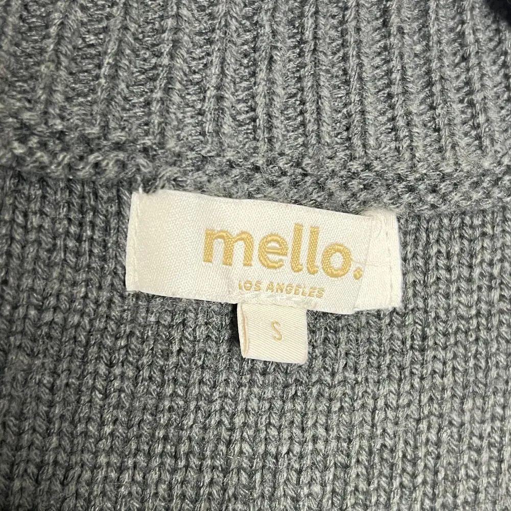 Mello Patchwork Sweater Colorblock Knit Henley Boho Size Small